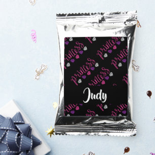 Princess pattern on black coffee drink mix