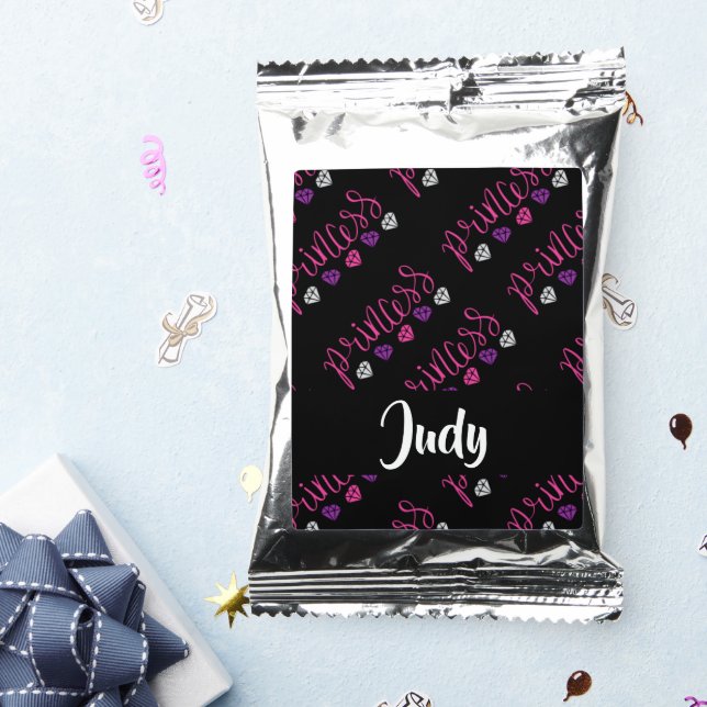 Princess pattern on black coffee drink mix (Packets)