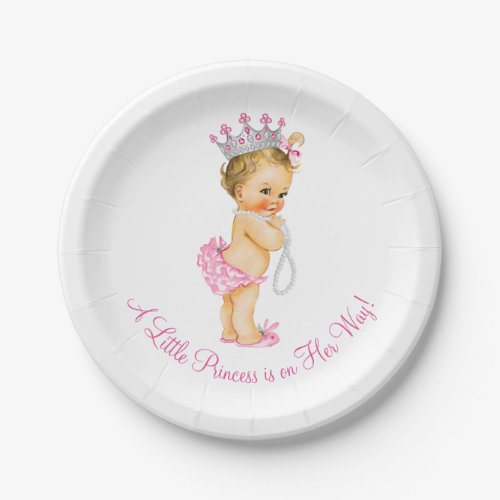 Princess Pearls Baby Shower Paper Plates