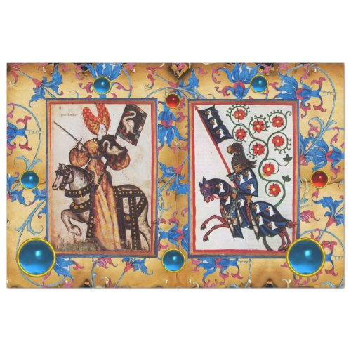 PRINCESS PENTHESILEA AND BLUE KNIGHT ON HORSEBACK  TISSUE PAPER