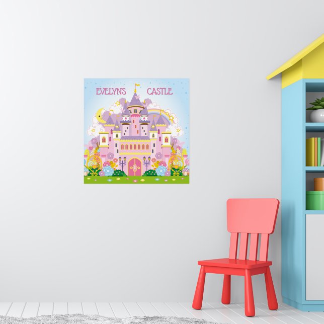 Princess! Personalized Castle wall decor poster (Nursery 1)