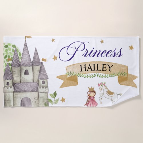 Princess Personalized Party Favor Girl Party Beach Towel