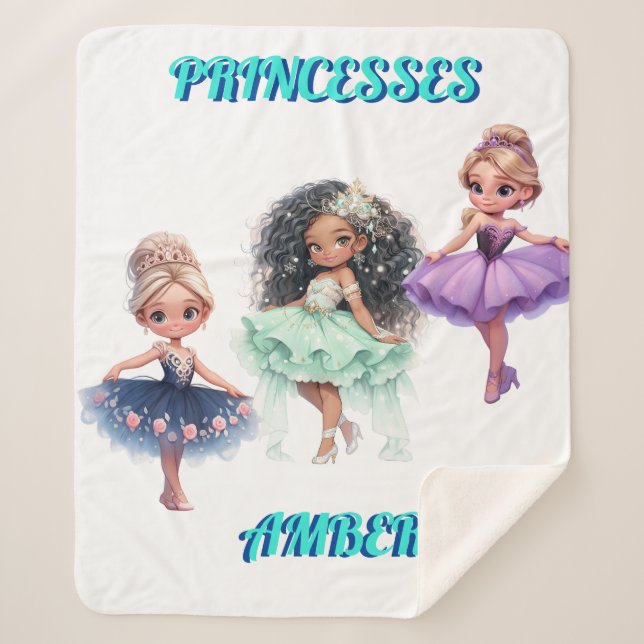 "PRINCESS" PERSONALIZED  SHERPA BLANKET (Front)
