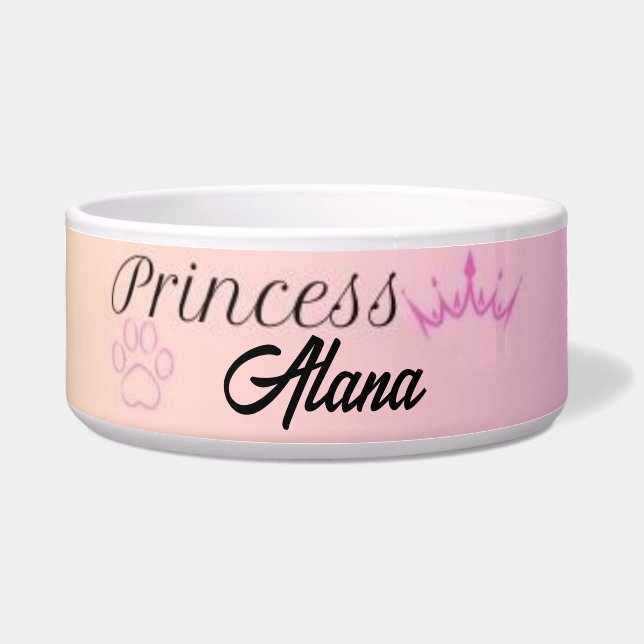 Princess pet bowl for dogs and cats, unique gift (Front)