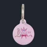 Princess Pet Name Tag<br><div class="desc">Crown and wand design with the words "Princess." Perfect for your pampered pooch. Coordinates with the dog bed, dog collar, dog bowl and leash. Also matches my Princess Collection for little girls.</div>