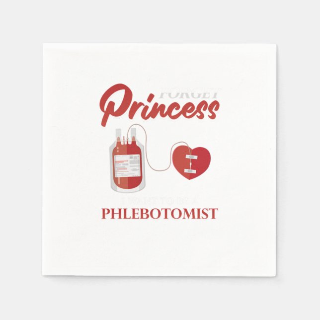 Princess Phlebotomist Phlebotomy Blood Syringe Gif Napkins (Front)