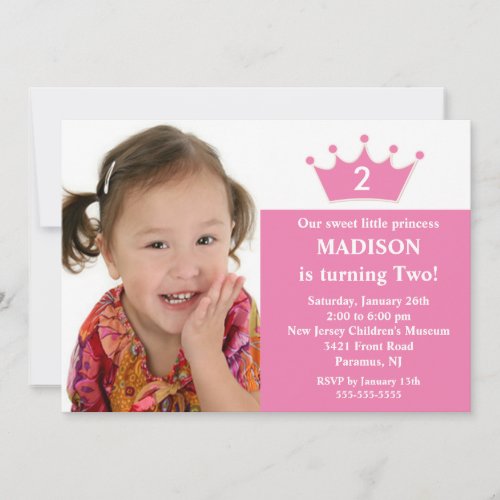 Princess Photo Birthday Invitation