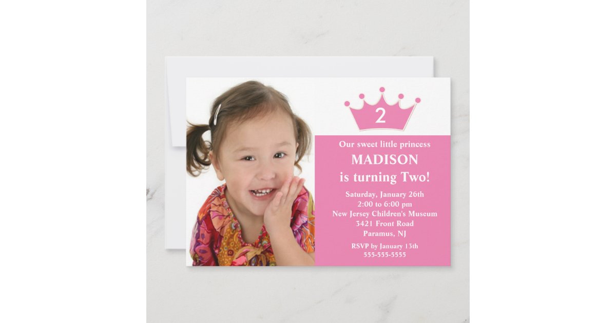 Princess Photo Birthday Invitation | Zazzle