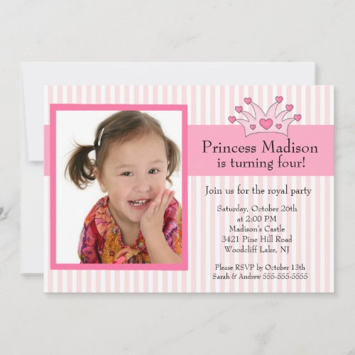 Princess Photo Birthday Invitation