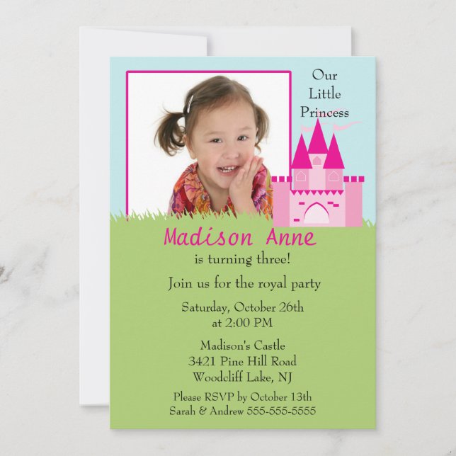 Princess Photo Birthday Invitation (Front)