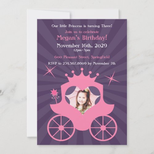 Princess Photo Birthday Invitation
