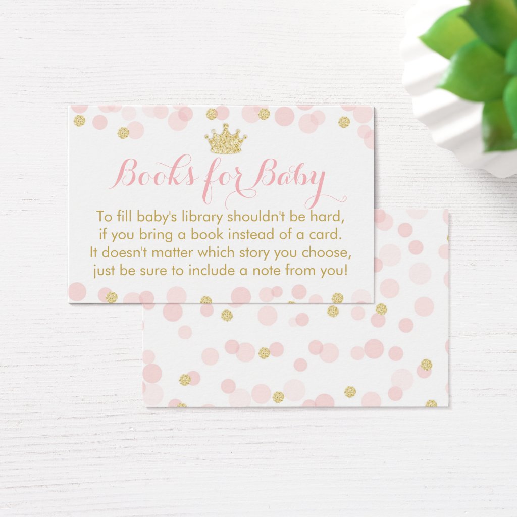 Princess Pink and Gold Baby Shower Books For Baby