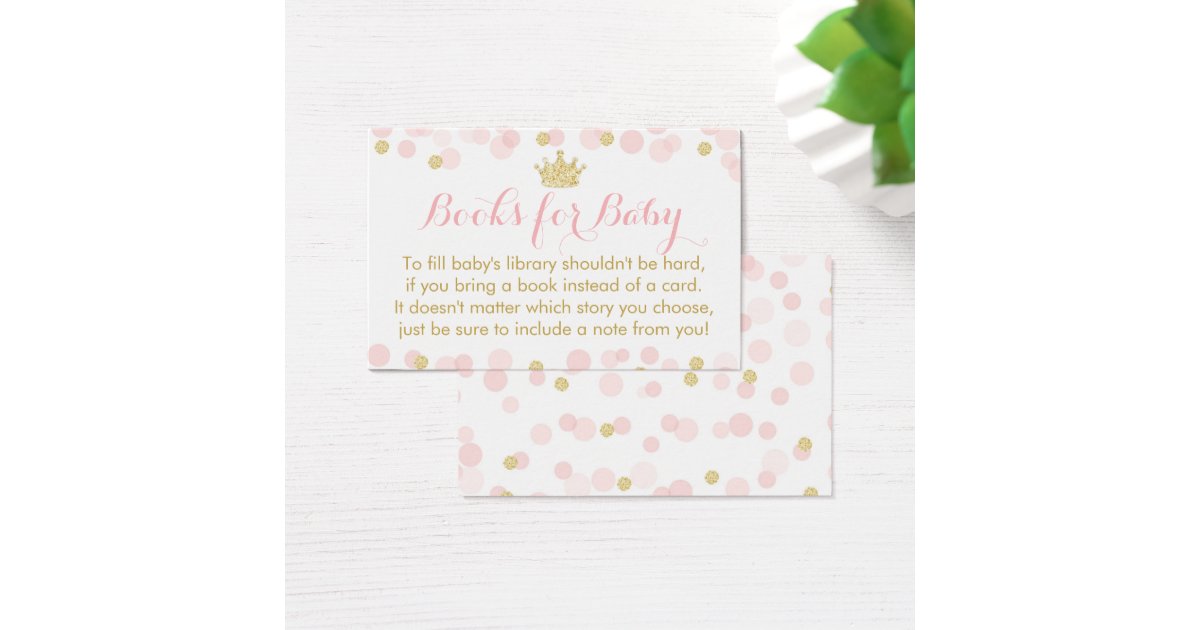 Princess Pink and Gold Baby Shower Books For Baby | Zazzle