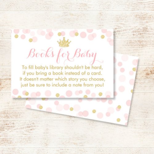 Princess Pink and Gold Baby Shower Books For Baby