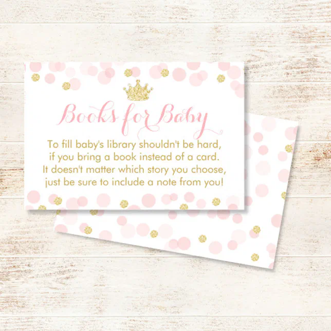 Princess Pink and Gold Baby Shower Books For Baby | Zazzle