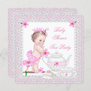 Princess Pink Baby Shower Girl Tea Party Invitation