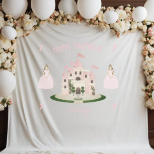 Princess pink Birthday Banner Tapestry