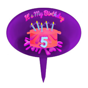 Princess Pink Birthday Cake Oval Cakepick