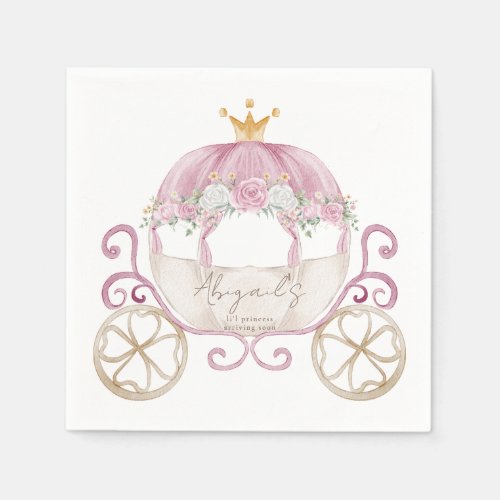 Princess Pink Carriage Baby Shower  Napkins
