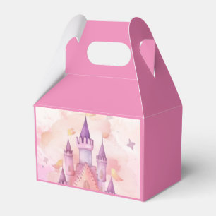 princess pink castle birthday favors box
