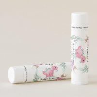 Princess Pink Dinosaur Peony Baby Shower Lip Balm