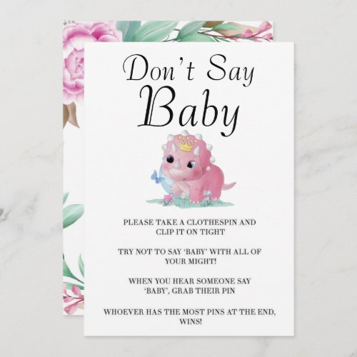 Princess Pink Dinosaur Peony Dont Say Baby