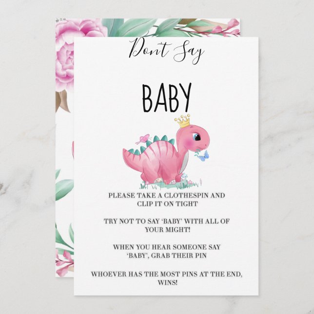 Princess Pink Dinosaur Peony Don’t Say Baby (Front/Back)
