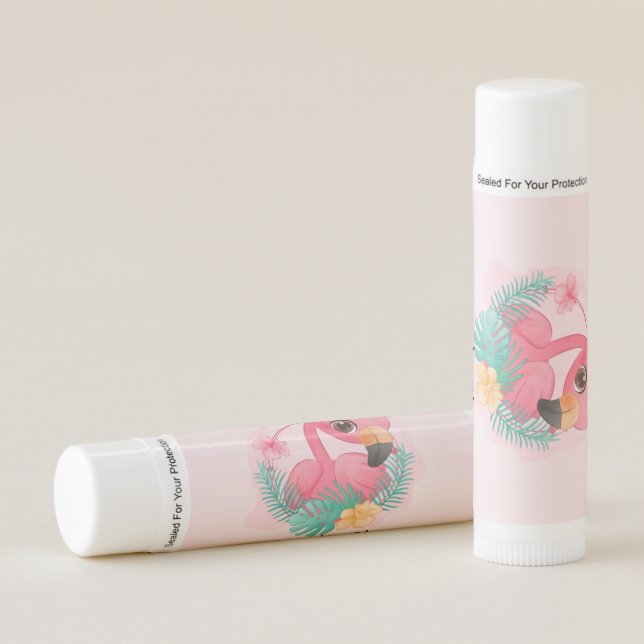 Princess Pink Flamingo Pink Girl Baby Shower Lip Balm (Front)
