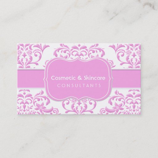 Customizable Princess Pink Floral Damask Business Card Templates