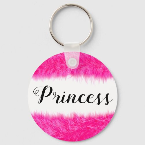 Princess Pink Fluff Keychain