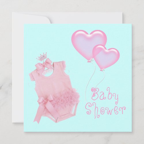 Princess Pink  Girl Baby Shower Invitation