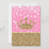 Princess Pink Gold Baby Shower Invitation, Royal Invitation (Back)