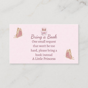 Princess Pink Gold Bring a Book Request Card