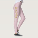 Princess Pink & Gold Faux Foil Yoga Pants<br><div class="desc">Princess Pink & Gold Faux Foil Typography and Heart Yoga Pants. The Princess Pink and Gold Yoga Pants are the perfect workout gift for the princess in your life.</div>