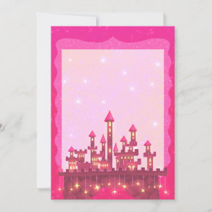 Princess Pink Party Invitation Castle Crown 