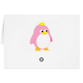 Princess pink penguin cartoon cards (Back Horizontal)