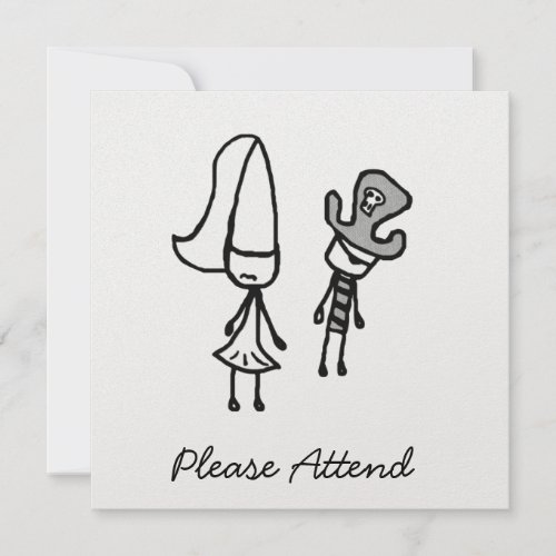 Princess &amp; Pirate Doodle Custom Announcement