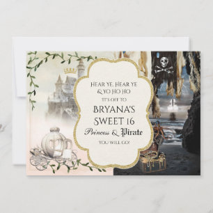 Princess & Pirate Elegant Party Invitations