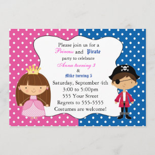 Princess Pirate Invitation Kids Birthday Party