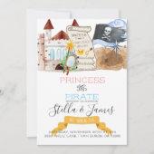 Princess & Pirate Joint Birthday Party Invitation (Front)