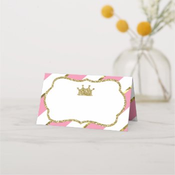 Princess Place Cards  Food Cards  Faux Gold Place Card by DeReimerDeSign at Zazzle