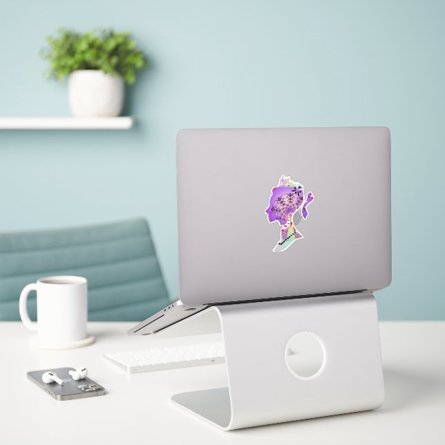 Princess Ponytail Sticker (Laptop On Desk)