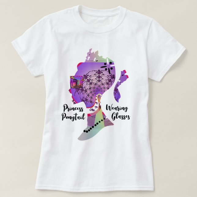 Princess Ponytail Wearing Glasses  T-Shirt (Design Front)