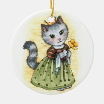 Princess Poppy - Cute Cat Ornament by yarmalade at Zazzle
