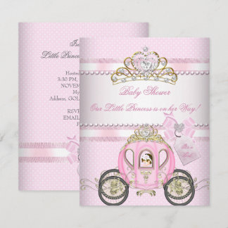 Princess Pretty Baby Shower Cute Girl Carriage Invitation