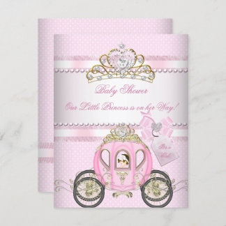 Princess Pretty Baby Shower Cute Girl Carriage Invitation