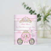Princess Pretty Baby Shower Cute Girl Carriage Invitation (Standing Front)