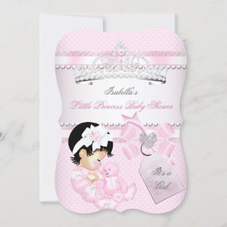 Princess Pretty Baby Shower Cute Girl Tiara Spots Invitation