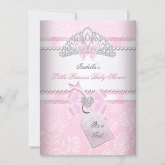 Princess Pretty Baby Shower Girl Butterfly Tiara Invitation