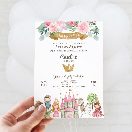 Princess Prince and Knight Birthday Invitation